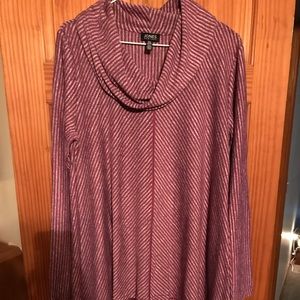Cowell neck grey and purple sweater